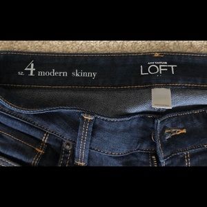 LOFT skinny jeans. Dark denim.